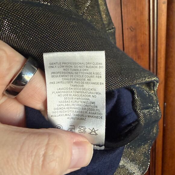 Tibi Lurex Shirred Metallic Sparkly Cropped Top  Holidays Party - Gold Small - Picture 6 of 9